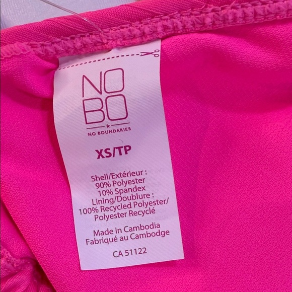 No Boundaries 2 Piece Bikini, Hot Pink top, Floral Neon High Leg Bottoms, Sz XS - Picture 7 of 10